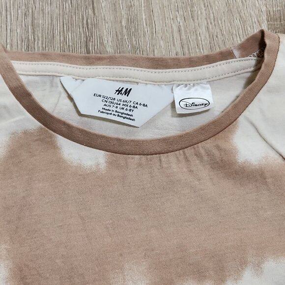 H&M Girls Disney The Aristocats Brown Tie Dye Effect Marie T-shirt Size 6x/7 NEW - Picture 3 of 4
